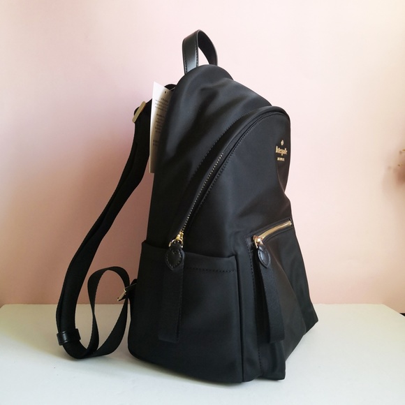 NEW Kate Spade Chelsea Nylon Medium Backpack Black WKR00556 $299 - Picture 2 of 5